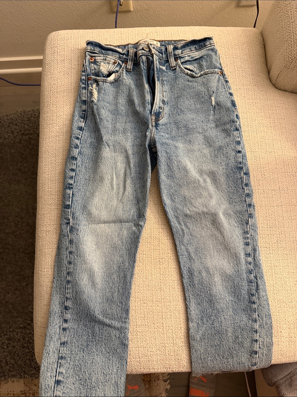Abercrombie & Fitch Light Blue Straight-Leg Jeans